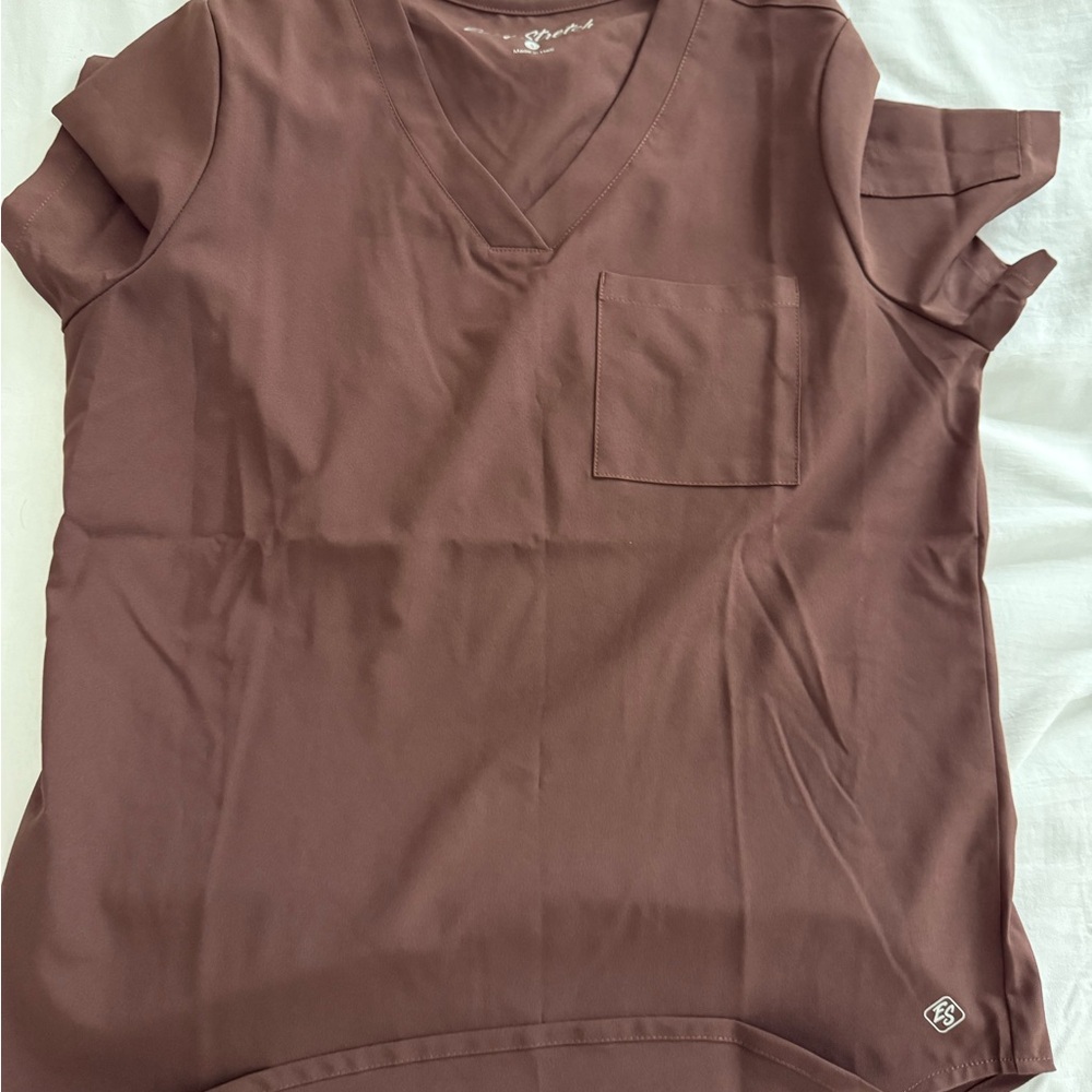 Women's Brown V-Neck Top